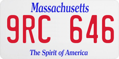 MA license plate 9RC646