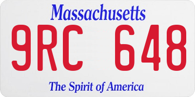 MA license plate 9RC648