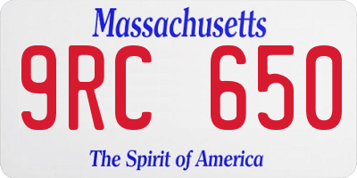 MA license plate 9RC650