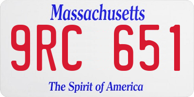 MA license plate 9RC651
