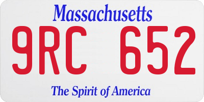 MA license plate 9RC652