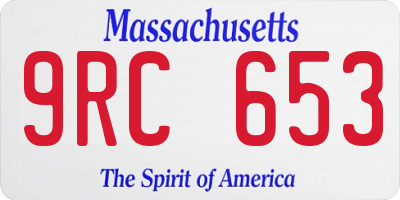 MA license plate 9RC653