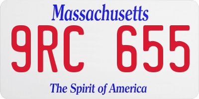 MA license plate 9RC655