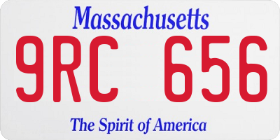 MA license plate 9RC656