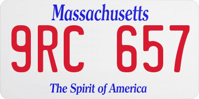 MA license plate 9RC657