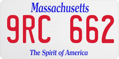 MA license plate 9RC662