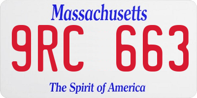 MA license plate 9RC663
