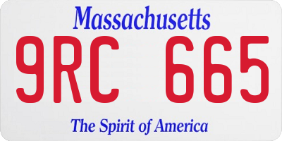 MA license plate 9RC665