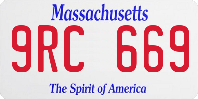MA license plate 9RC669