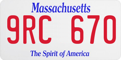 MA license plate 9RC670
