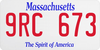 MA license plate 9RC673