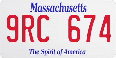 MA license plate 9RC674