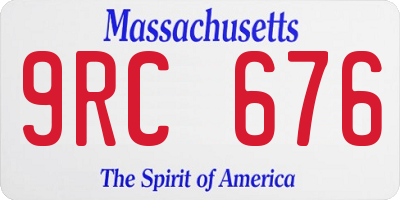 MA license plate 9RC676