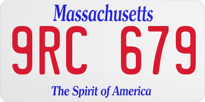 MA license plate 9RC679