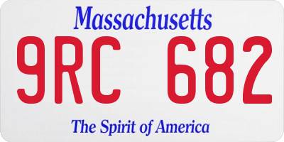 MA license plate 9RC682
