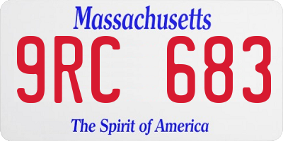 MA license plate 9RC683