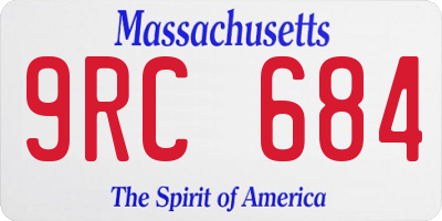 MA license plate 9RC684