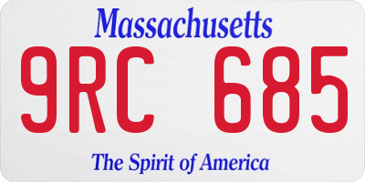 MA license plate 9RC685