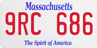 MA license plate 9RC686