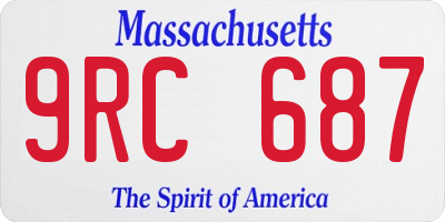 MA license plate 9RC687