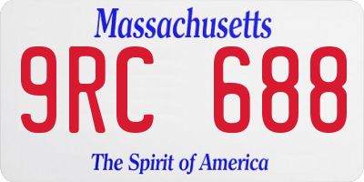 MA license plate 9RC688