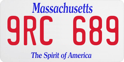 MA license plate 9RC689