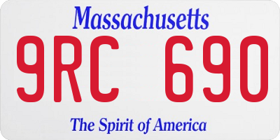 MA license plate 9RC690