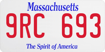 MA license plate 9RC693