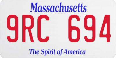 MA license plate 9RC694