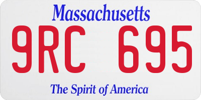 MA license plate 9RC695