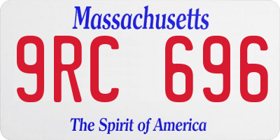 MA license plate 9RC696