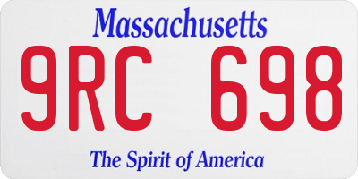 MA license plate 9RC698