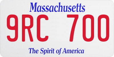 MA license plate 9RC700