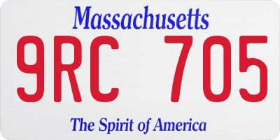 MA license plate 9RC705