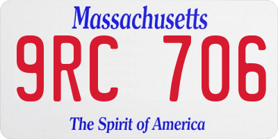 MA license plate 9RC706