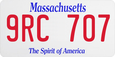 MA license plate 9RC707