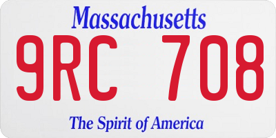 MA license plate 9RC708