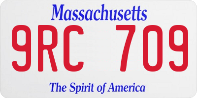 MA license plate 9RC709