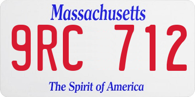 MA license plate 9RC712