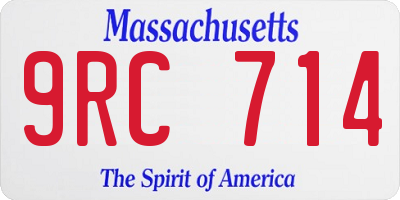 MA license plate 9RC714