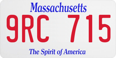 MA license plate 9RC715