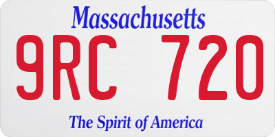 MA license plate 9RC720