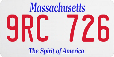 MA license plate 9RC726