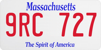 MA license plate 9RC727