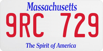 MA license plate 9RC729