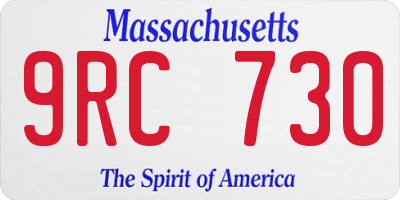 MA license plate 9RC730