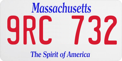 MA license plate 9RC732