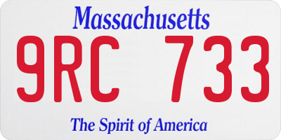 MA license plate 9RC733