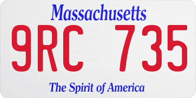 MA license plate 9RC735