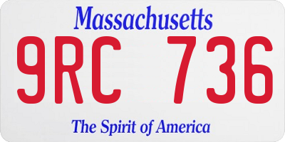 MA license plate 9RC736
